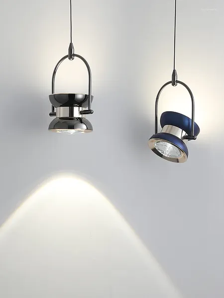 Lampes suspendues 2023 Lampe LED nordique moderne est utilisée pour l'allée chambre foyer cuisine bleu noir lumière pas de décoration de télécommande