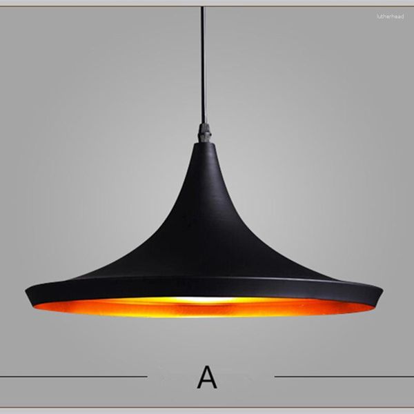 Pendants lampes 2023 motif américain style country art léger rétro hanging lampe noire 110V 220V avec ampoule 5W pour la salle à manger vivant