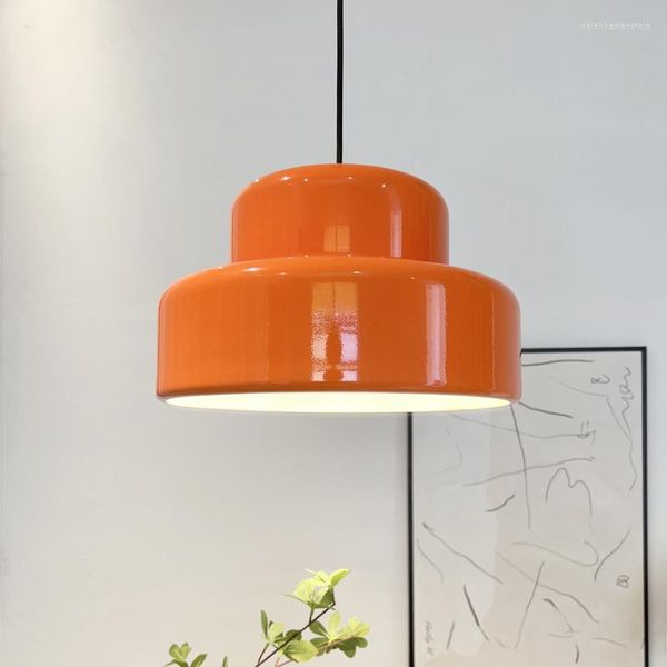 Lámparas colgantes 2023 Simple Nordic Orange Metal E27 Mesa Cocina Comedor Living Island Lámpara