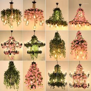 PENDANT LAMPS 2023 THÈME EL BANQUET DE MARIAGE LOBBY GREEN PLANTER LETTE DE ROPE DE ROPE ART DE ROPE ART