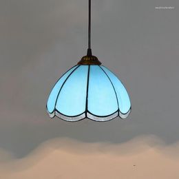 Hanglampen 20 cm blauw moderne mediterrane creatieve tiffany gekleurde glazen restaurant bar kleine droplight 8 inches