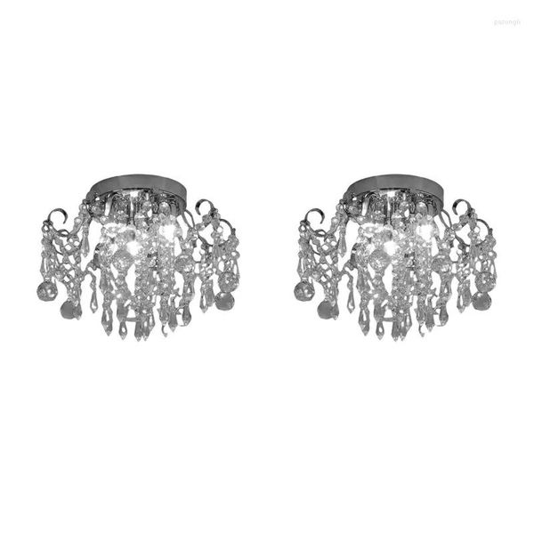 Lampes suspendues 2X Lampe Style Européen Plafond En Cristal Petit Lustre Moderne Minimaliste Porche Allée Couloir Restaurant Drop Livraison Dhmhr