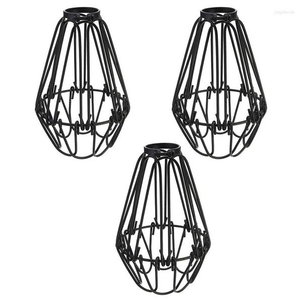 Lampes suspendues 3 pcs fer ampoule garde lampe cage ventilateur de plafond et couvertures de lumière luminaire suspendu de style vintage industriel