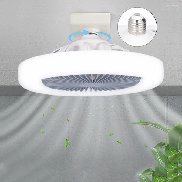 Lámparas colgantes, ventilador de techo de 30W con lámpara de luces, Base convertidora E27, Control remoto para dormitorio, sala de estar, decoración del hogar, iluminación silenciosa de 3 velocidades