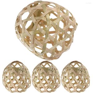 Lampes suspendues 4 pcs Vintage lustre bambou abat-jour simples nuances mur tissage maison maison