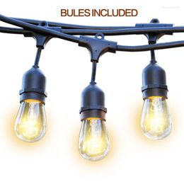 Hanglampen 48ft bollen omvatten weerbestendige buitenstringlichten E26/E27 Commercial Grade Heavy Duty Strand Lighting met US EU AU -plug