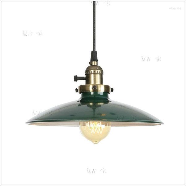 Lampes suspendues 60W Rétro Loft Style Edison Vintage Lampe Industrielle Avec Abat-Jour En Métal Blanc Luminarias