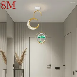 Lámparas colgantes 8M Luces de oro contemporáneas LED Lámpara colgante de reloj de arena creativa para accesorios de decoración del pasillo del hogar