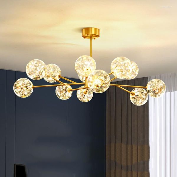 Lampes suspendues lustres de luxe esthétiques nordique créatif couloir rond éclairage intérieur lustre classique décoration de salon