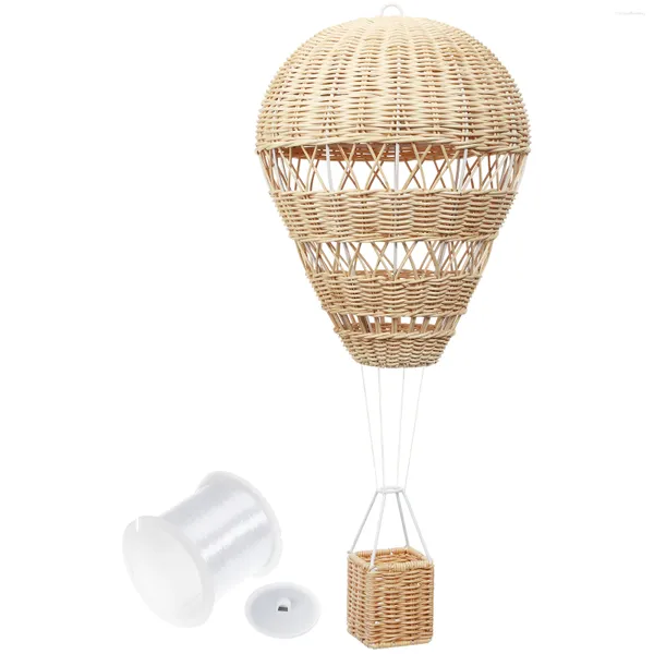 Suspension Lampes Ballon À Air Panier Suspendu Parure Rotin-tissé Artisanat Avion Jouets Pour Bébé Décor Réel