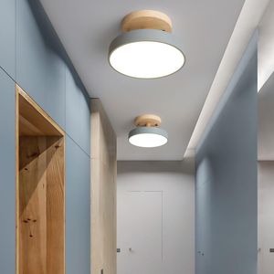 Lampes Suspendues Allée Plafonnier Balcon Lumières Haute Luminosité LED En Bois Ronde Vestiaire Salle D'étude Couloir Salle De Bains Style SimplePendentif