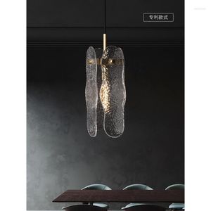 Lampes suspendues Lustre en verre tout en cuivre Lumière de luxe post-moderne Salon Salle à manger Chambre Chevet Art LED Mur intérieur