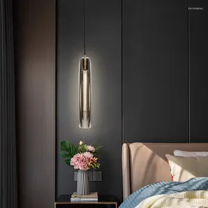 Pendants lampes All-Copper K9 Crystal Chandelier Postmodernisme Luxury Chambre de chambre à coucher Lampe de chambre à coucher