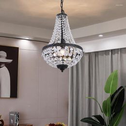 Lámparas colgantes Candelabro de cristal americano Arte del hierro Restaurante Sala de estar Bar Comedor Lámpara Dormitorio Colgante