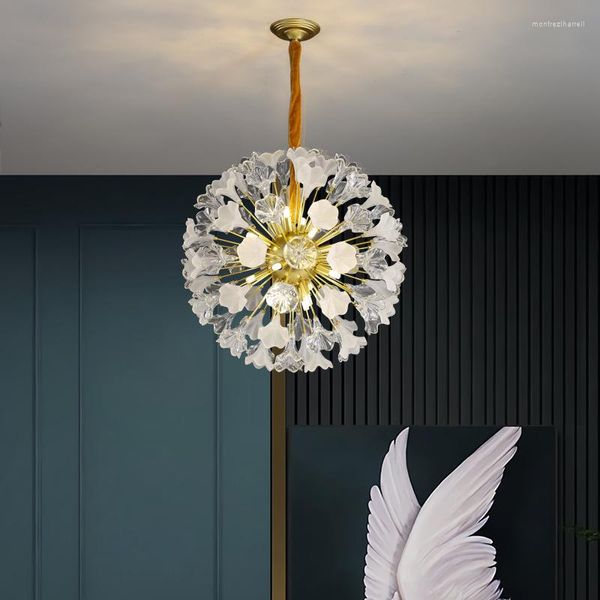 Lampes suspendues fleur américaine européenne moderne romantique lumières luminaire français artistique lampe de chambre à coucher lampe de salle à manger