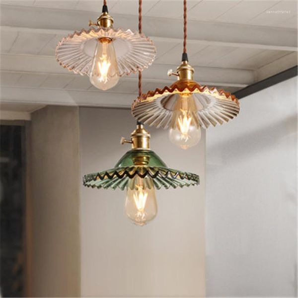 Lampes suspendues Américain Industriel Vintage Droplight Edison LED Luminaires Loft Style Rétro Verre Suspension Lampe Éclairage À La Maison