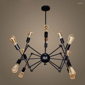 Hanglampen Amerikaans ijzer Retro Spider Kroonluchters Verlichting voor woonkamer Barverlichting Creatieve kunst Industriële windstudie Hanglamp