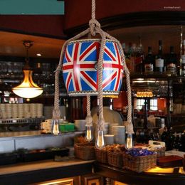 Lampes suspendues American Lights Country Loft Industrial Wind Rope Creative Restaurant Coffee Bar Magasin de vêtements en bois LU71361