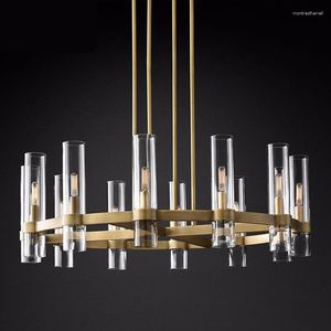 Lampes suspendues American Loft E14 Led Lustre Or/Noir/Chrome Éclairage Foyer Retro Glass Shades