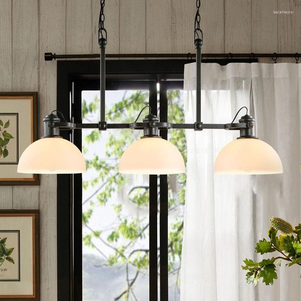 Lámparas colgantes Estilo de loft americano Luces de iluminación industrial vintage LED 3 cabezas Retro Hanging Light Edison Bulbo Fixture