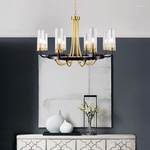 Lampes suspendues lustre en cuivre postmoderne américain salon salle à manger étude chambre simple modèle nordique villa