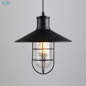 Lampes suspendues American Retro Loft Glass Industrial Lights Creative Single Head Metal Warehouse Hang For Bar Restaurant LightingsPendentif