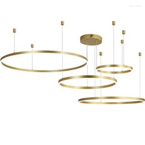 Lampes suspendues Lampe postmoderne de style américain Ambiance haut de gamme El Hall Parlour Chambre principale Centre commercial Aluminium Acrylique Lustre LED