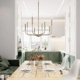 Lampes suspendues de style américain rétro lustre salle à manger cuisine bar luminaires suspendus comprennent une ampoule E14 or noir métal goutte
