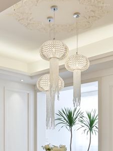 Lampes suspendues cristal antique lumière froide et chaude réglable chambre salle à manger lustre sous-mère lampe combinaison