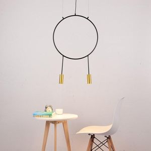 Lampes suspendues et lampe de pêche géométrique contractée Fil de messager Lustre en fer forgé Restaurant Bar Combinaison Droplight