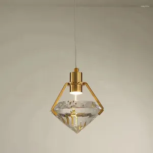 Lampes suspendues Antique Nordic Lustre Cristal Luxe Cuisine Italienne Étanche Minimaliste Classique Salle De Bain Lampe Décor Chambre