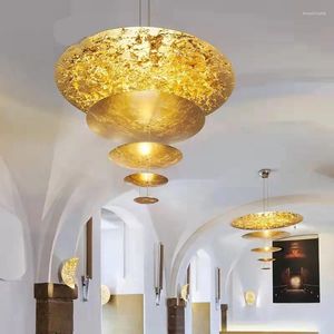 Hanglampen Art Deco Gouden Ronde Lichten El Hall Foyer Winkel Hanglamp Draad Verstelbare Glinsterende Luxe Nieuwigheid