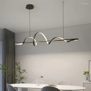 Lampes suspendues Art déco LED lampe blanc noir lustre en aluminium pour salle à manger cuisine bar magasin éclairage goutte