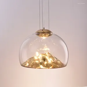 Lámparas colgantes Art Deco novedad cristal montaña luz LED moderno Loft hogar lámpara colgante para dormitorio vestíbulo sala de estar restaurante