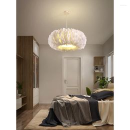 Hanglampen Kunst Led Kroonluchter Lamp Licht Kamer Decor En Hoge Kwaliteit Nordic Eenvoudige Moderne Veer Slaapkamer Studie