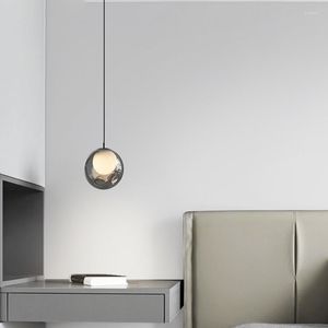 Hanglampen kunstmatige geblazen glas hangende moderne creatieve slaapkamer bedkamer led luster verlichtingskamer decor alle koperen lichten