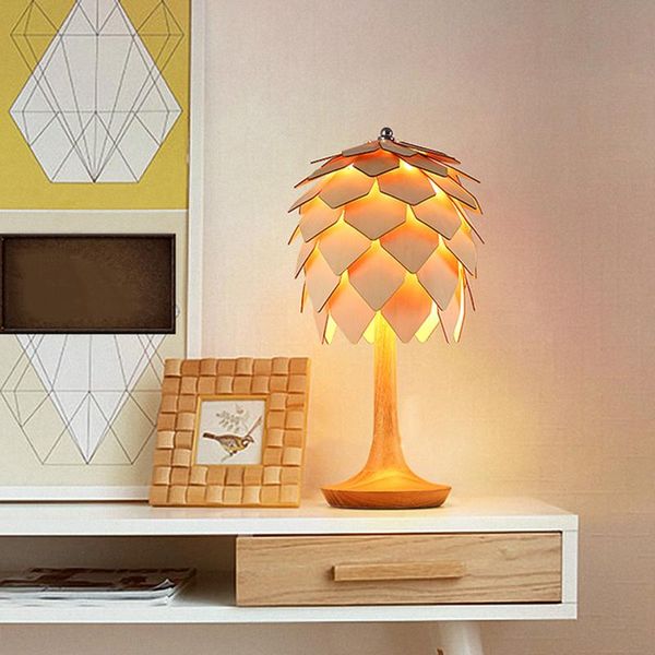 Lampes suspendues Arturesthome fait à la main en bois pomme de pin lampe de bureau bricolage pour lampe de chevet décoration de chambre créative lampe de table de style nordiquependan