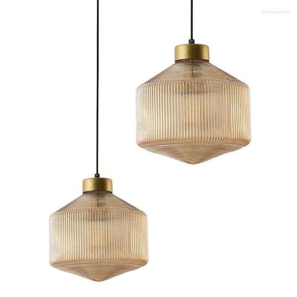 Lampes suspendues Boule Lustre Industriel Verre Antique Bois E27 Lumière Fer Cage Vintage Ampoule Lampe Cuisine