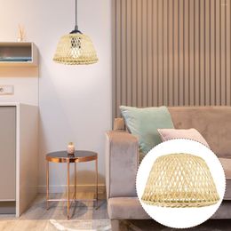 Lampes suspendues Couverture d'abat-jour en bambou Ornement Tissage Décor créatif Accessoires anti-poussière Accessoires de tresse