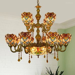 Suspensions Lustre baroque Tiffany Vintage Restaurant El Bar Lights