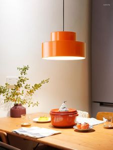 Lampes suspendues Bauhaus Orange Lampe Vintage Milieu Ancien Restaurant Net Rouge Nordique Rétro Chambre Étude