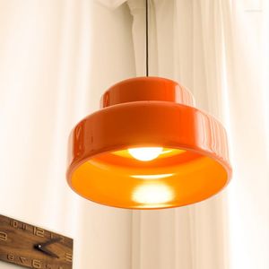 Lampes suspendues Bauhaus Vintage Orange Lustres Restaurant médiéval LED Plafonnier Nordique Rétro Chambre Décoration Étude Lumières