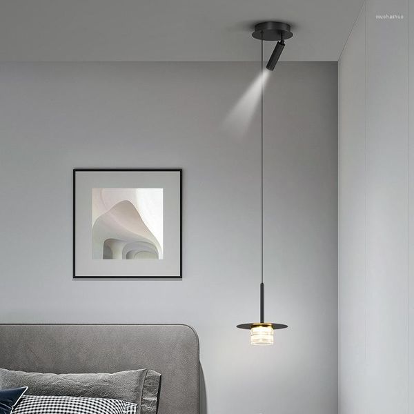 Lámparas colgantes, luz de cabeza de cama, focos creativos de lujo nórdico, iluminación LED, Fondo de sala de estar moderno Simple colgante