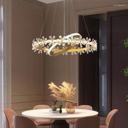 Lampes suspendues Chambre Lampe Lustre Nordique Moderne Master Room Style Fille Fleur Led Lumières Pour Cuisine Salle À Manger Luminaire
