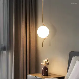 Lampes suspendues Lustre de chevet Chambre nordique Salon Fond Mur Personnalité créative Moderne Minimaliste Bar Petite lampe