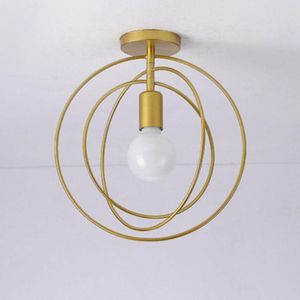 Lampes suspendues Noir Doré 3- Cercles LED Encastré Plafonnier Salon Chambre Intérieur Éclairage Extérieur Art Décoration