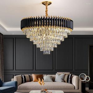 Lampes suspendues Black Light Luxe Classique Cristal Salon Lustre Atmosphérique Villa Designer Creative Bulle Lampe Restaurant Chambre