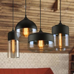 Hangende lampen zwart metalen kroonluchter glazen kristallen ijzerladen transparante lamp warm bol licht plafond voor woonkamer kroonluchters