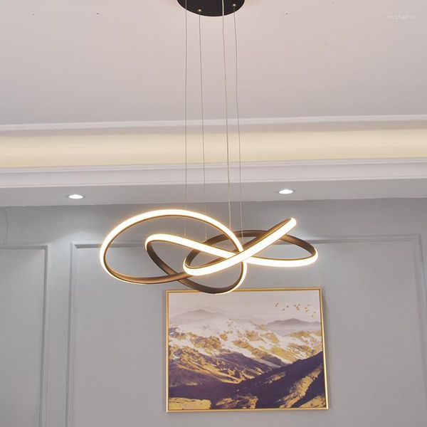 Lampes suspendues Noir/Blanc Led Lumières Design Moderne Pour Salon Chambre Lampe Suspendue Restaurant Cuisine Luminaires