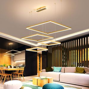 Lámparas colgantes Marrón / Oro Creativo DIY Luces LED modernas para comedor Sala de estar Lámpara de cocina Lamparas De Techo Colgante ModernaPendant